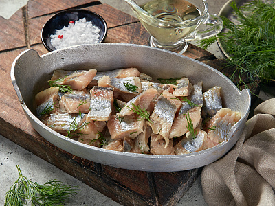 Сельдь филе слабосолёное с зеленью