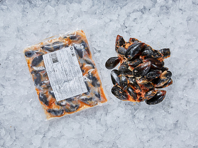 Мидии в раковине в томатно- чесночном соусе 500гр