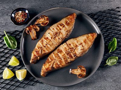 Палтус на гриле