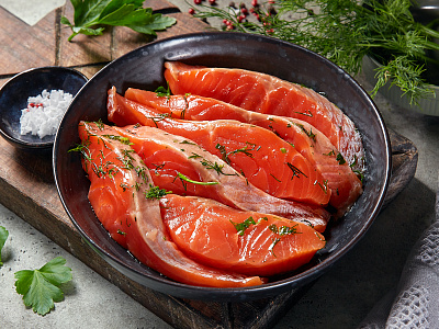 Форель слабосолёная с зеленью